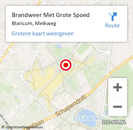 Locatie op kaart van de 112 melding: Brandweer Met Grote Spoed Naar Blaricum, Melkweg op 9 juli 2019 22:54