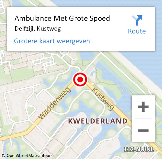Locatie op kaart van de 112 melding: Ambulance Met Grote Spoed Naar Delfzijl, Kustweg op 10 juli 2019 05:22
