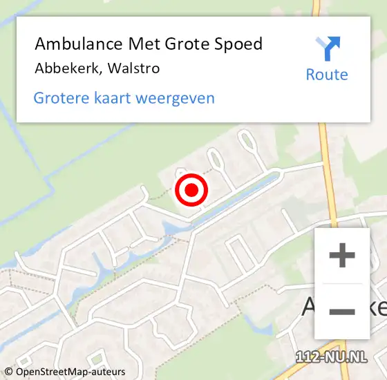 Locatie op kaart van de 112 melding: Ambulance Met Grote Spoed Naar Abbekerk, Walstro op 10 juli 2019 05:55