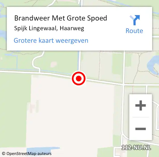 Locatie op kaart van de 112 melding: Brandweer Met Grote Spoed Naar Spijk Lingewaal, Haarweg op 10 juli 2019 06:11