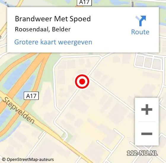 Locatie op kaart van de 112 melding: Brandweer Met Spoed Naar Roosendaal, Belder op 10 juli 2019 07:22