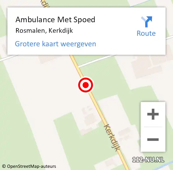 Locatie op kaart van de 112 melding: Ambulance Met Spoed Naar Rosmalen, Kerkdijk op 10 juli 2019 09:29