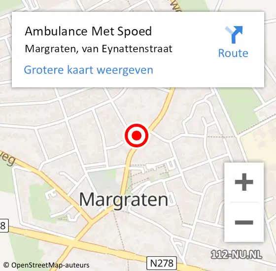 Locatie op kaart van de 112 melding: Ambulance Met Spoed Naar Margraten, van Eynattenstraat op 7 september 2013 18:14