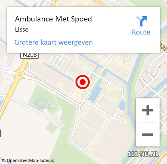 Locatie op kaart van de 112 melding: Ambulance Met Spoed Naar Lisse op 10 juli 2019 13:55