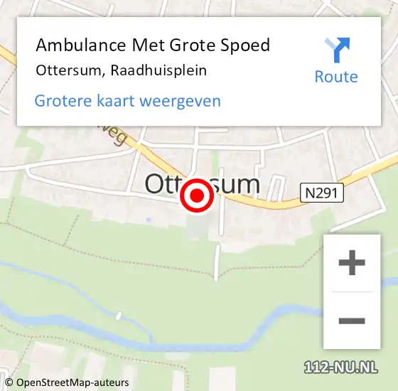 Locatie op kaart van de 112 melding: Ambulance Met Grote Spoed Naar Ottersum, Raadhuisplein op 10 juli 2019 15:45