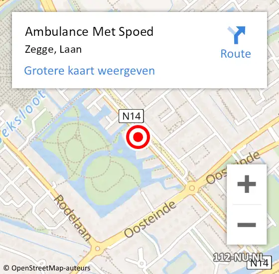 Locatie op kaart van de 112 melding: Ambulance Met Spoed Naar Zegge, Laan op 10 juli 2019 16:46