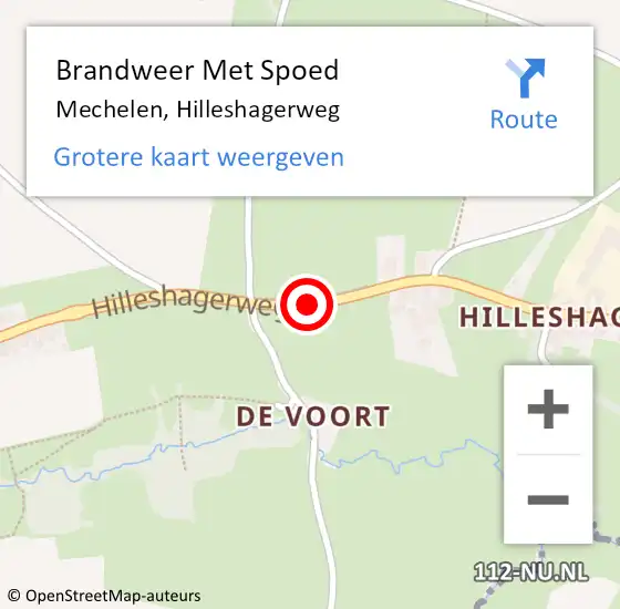 Locatie op kaart van de 112 melding: Brandweer Met Spoed Naar Mechelen, Hilleshagerweg op 10 juli 2019 18:46