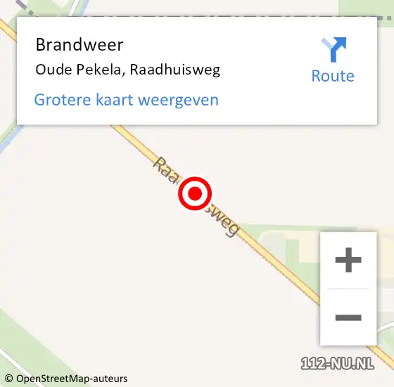 Locatie op kaart van de 112 melding: Brandweer Oude Pekela, Raadhuisweg op 10 juli 2019 19:36