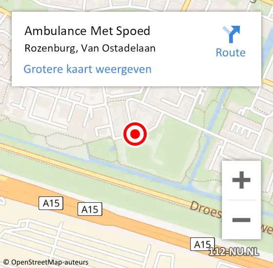 Locatie op kaart van de 112 melding: Ambulance Met Spoed Naar Rozenburg, Van Ostadelaan op 10 juli 2019 20:34