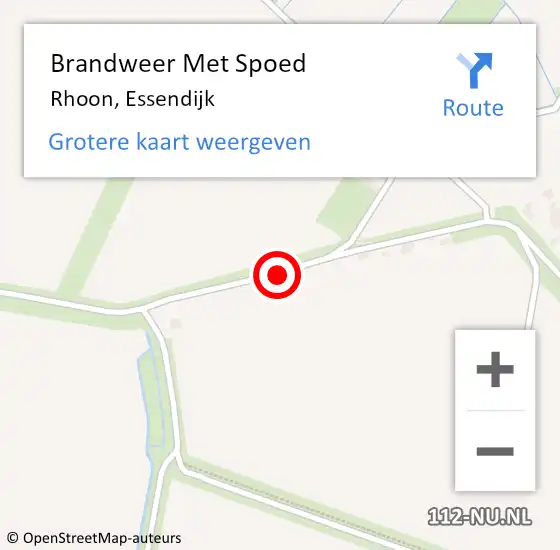 Locatie op kaart van de 112 melding: Brandweer Met Spoed Naar Rhoon, Essendijk op 10 juli 2019 21:10