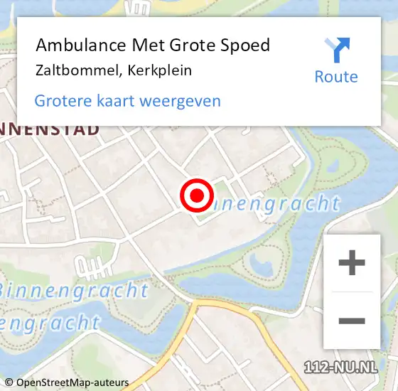 Locatie op kaart van de 112 melding: Ambulance Met Grote Spoed Naar Zaltbommel, Kerkplein op 10 juli 2019 21:19