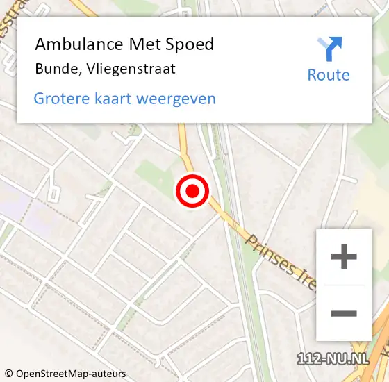 Locatie op kaart van de 112 melding: Ambulance Met Spoed Naar Bunde, Vliegenstraat op 7 april 2014 09:53