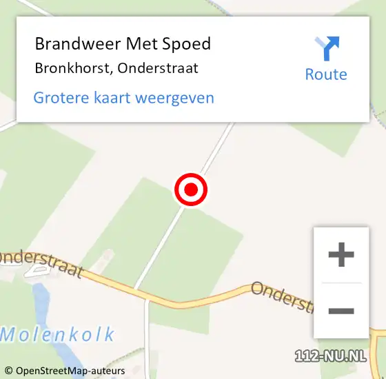 Locatie op kaart van de 112 melding: Brandweer Met Spoed Naar Bronkhorst, Onderstraat op 11 juli 2019 06:05