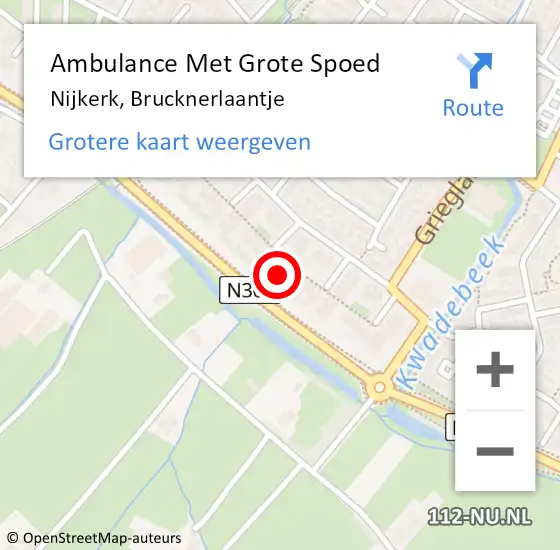 Locatie op kaart van de 112 melding: Ambulance Met Grote Spoed Naar Nijkerk, Brucknerlaantje op 11 juli 2019 08:39
