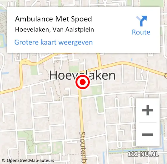 Locatie op kaart van de 112 melding: Ambulance Met Spoed Naar Hoevelaken, Van Aalstplein op 11 juli 2019 08:50