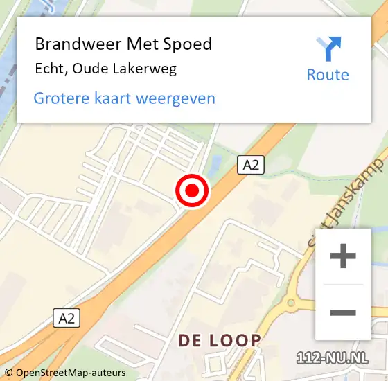 Locatie op kaart van de 112 melding: Brandweer Met Spoed Naar Echt, Oude Lakerweg op 11 juli 2019 09:53