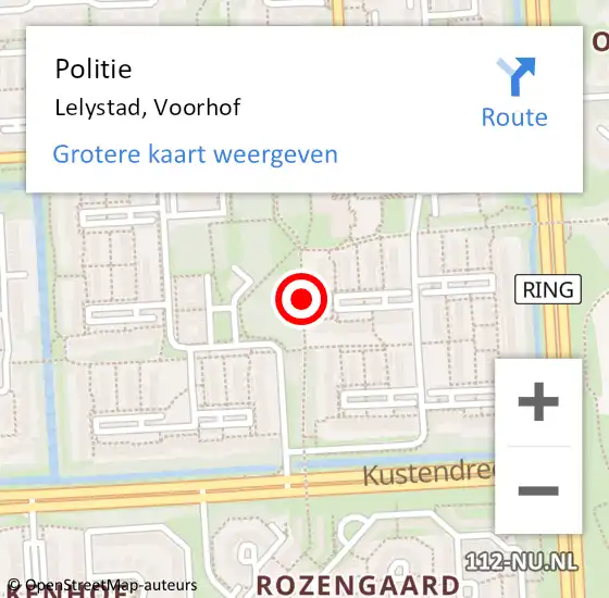 Locatie op kaart van de 112 melding: Politie Lelystad, Voorhof op 11 juli 2019 10:23