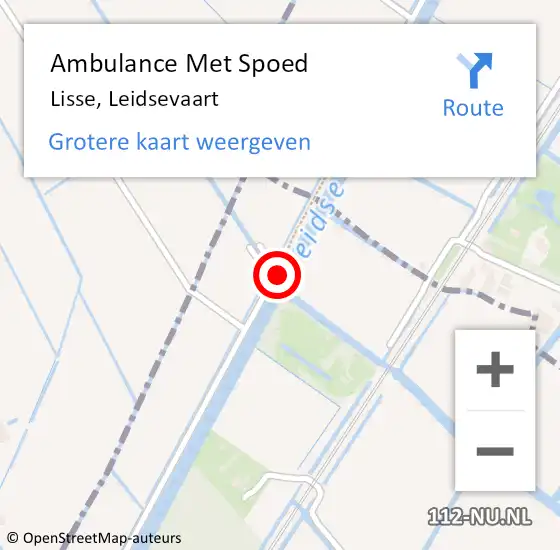 Locatie op kaart van de 112 melding: Ambulance Met Spoed Naar Lisse, Leidsevaart op 11 juli 2019 10:28