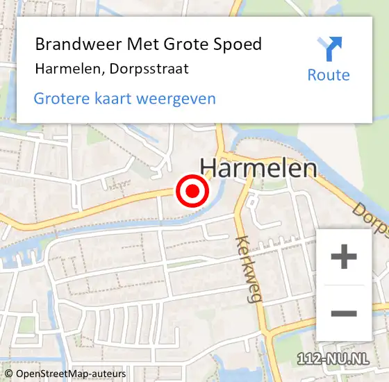 Locatie op kaart van de 112 melding: Brandweer Met Grote Spoed Naar Harmelen, Dorpsstraat op 11 juli 2019 11:46