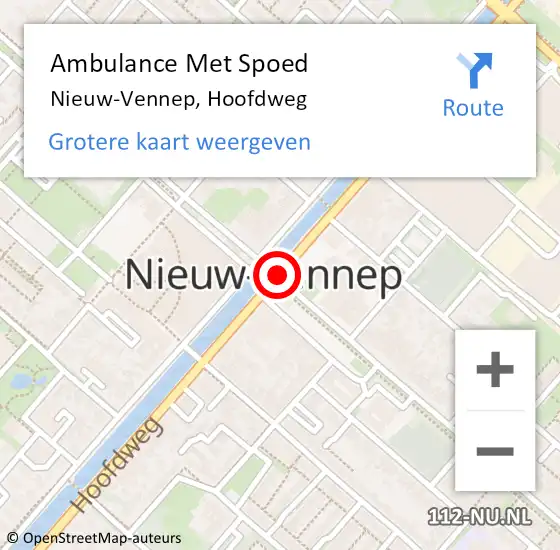 Locatie op kaart van de 112 melding: Ambulance Met Spoed Naar Nieuw-Vennep, Hoofdweg op 11 juli 2019 11:46