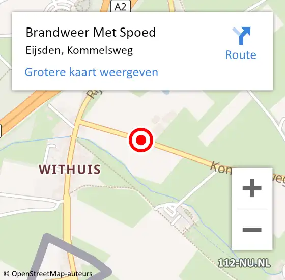 Locatie op kaart van de 112 melding: Brandweer Met Spoed Naar Eijsden, Kommelsweg op 11 juli 2019 15:01