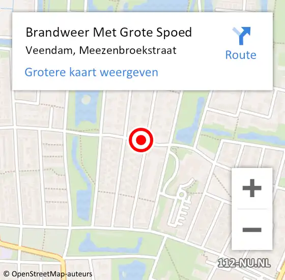 Locatie op kaart van de 112 melding: Brandweer Met Grote Spoed Naar Veendam, Meezenbroekstraat op 11 juli 2019 15:08