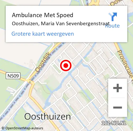 Locatie op kaart van de 112 melding: Ambulance Met Spoed Naar Oosthuizen, Maria Van Sevenbergenstraat op 11 juli 2019 16:24