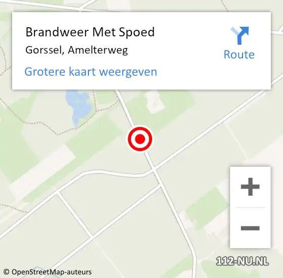 Locatie op kaart van de 112 melding: Brandweer Met Spoed Naar Gorssel, Amelterweg op 11 juli 2019 17:09