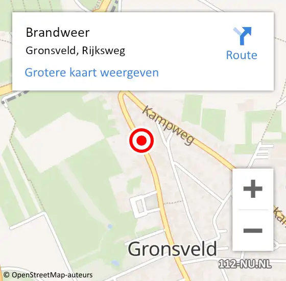 Locatie op kaart van de 112 melding: Brandweer Gronsveld, Rijksweg op 27 september 2013 21:22