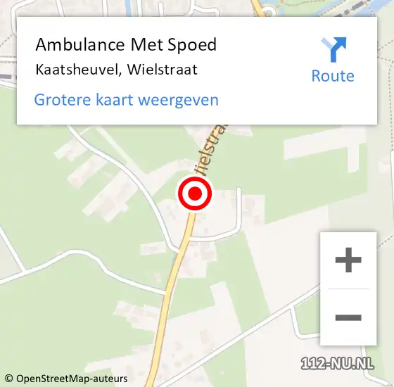 Locatie op kaart van de 112 melding: Ambulance Met Spoed Naar Kaatsheuvel, Wielstraat op 11 juli 2019 19:24