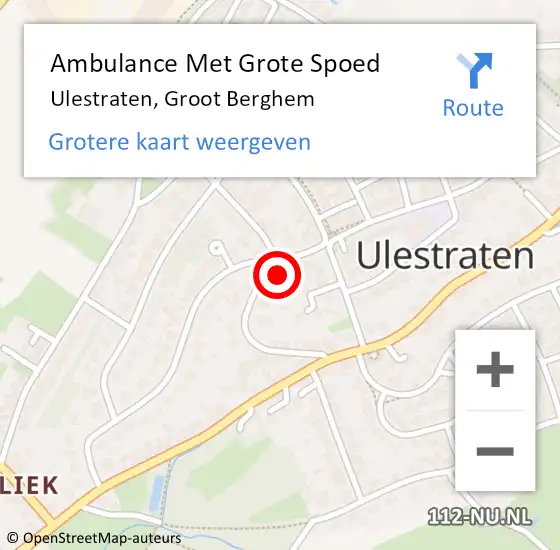 Locatie op kaart van de 112 melding: Ambulance Met Grote Spoed Naar Ulestraten, Groot Berghem op 27 september 2013 21:25