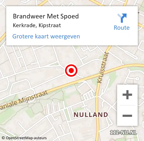 Locatie op kaart van de 112 melding: Brandweer Met Spoed Naar Kerkrade, Kipstraat op 11 juli 2019 21:49