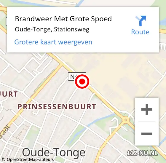 Locatie op kaart van de 112 melding: Brandweer Met Grote Spoed Naar Oude-Tonge, Stationsweg op 11 juli 2019 23:05