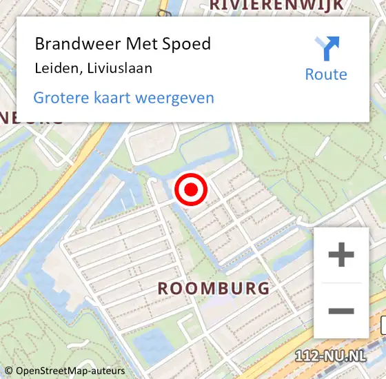 Locatie op kaart van de 112 melding: Brandweer Met Spoed Naar Leiden, Liviuslaan op 11 juli 2019 23:48