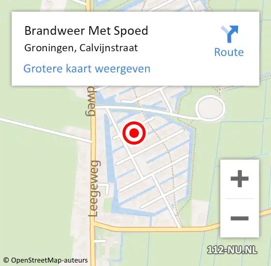 Locatie op kaart van de 112 melding: Brandweer Met Spoed Naar Groningen, Calvijnstraat op 7 april 2014 11:28