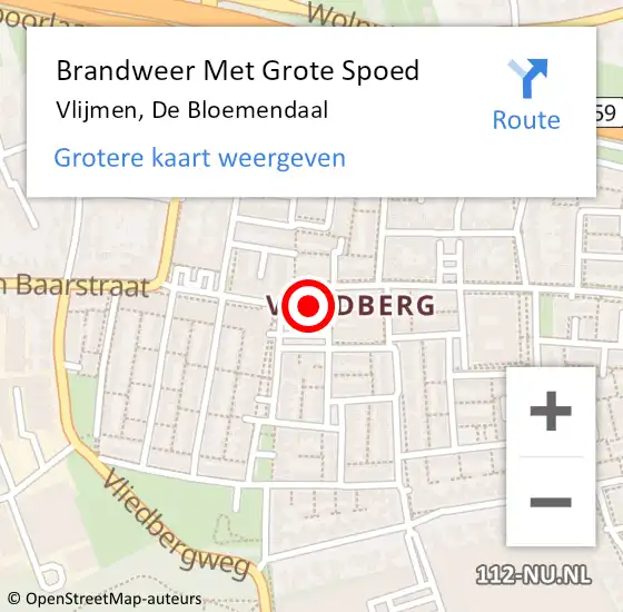 Locatie op kaart van de 112 melding: Brandweer Met Grote Spoed Naar Vlijmen, De Bloemendaal op 12 juli 2019 02:34