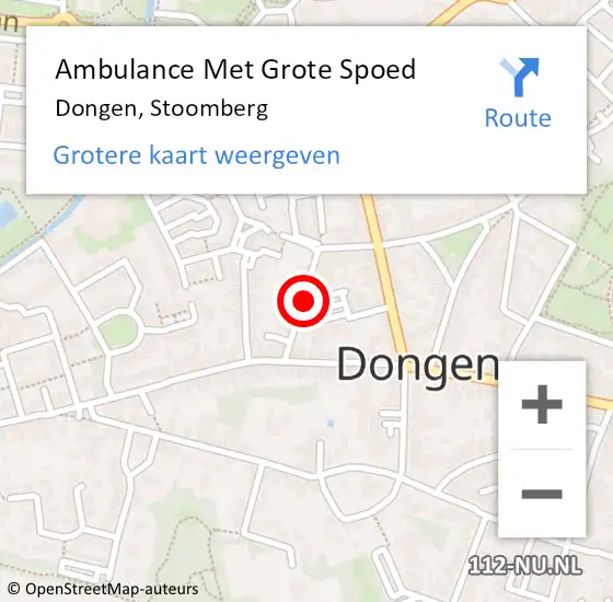 Locatie op kaart van de 112 melding: Ambulance Met Grote Spoed Naar Dongen, Stoomberg op 12 juli 2019 03:43