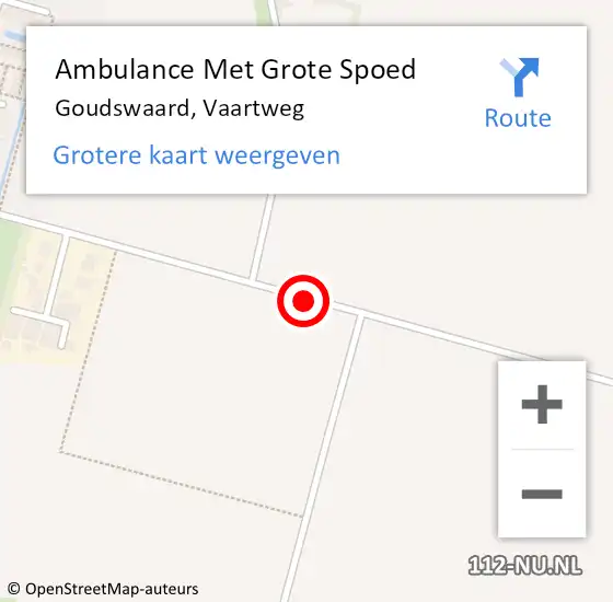 Locatie op kaart van de 112 melding: Ambulance Met Grote Spoed Naar Goudswaard, Vaartweg op 12 juli 2019 04:38