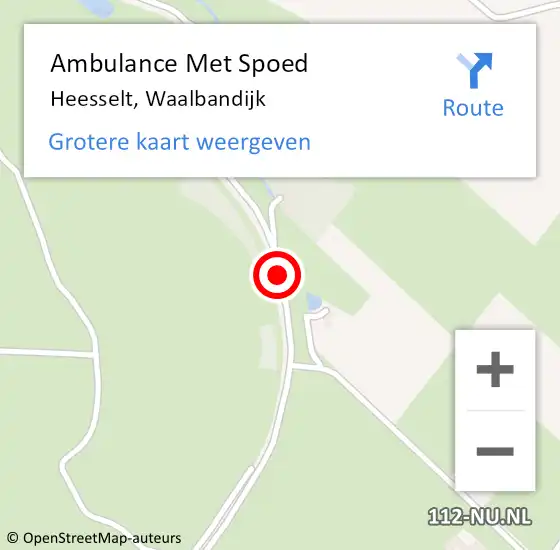 Locatie op kaart van de 112 melding: Ambulance Met Spoed Naar Heesselt, Waalbandijk op 12 juli 2019 04:54