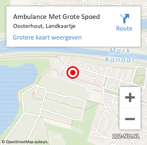 Locatie op kaart van de 112 melding: Ambulance Met Grote Spoed Naar Oosterhout, Landkaartje op 12 juli 2019 05:04