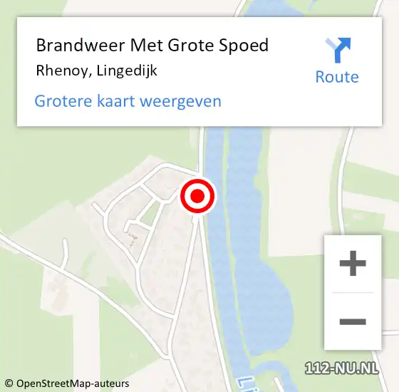 Locatie op kaart van de 112 melding: Brandweer Met Grote Spoed Naar Rhenoy, Lingedijk op 12 juli 2019 07:41