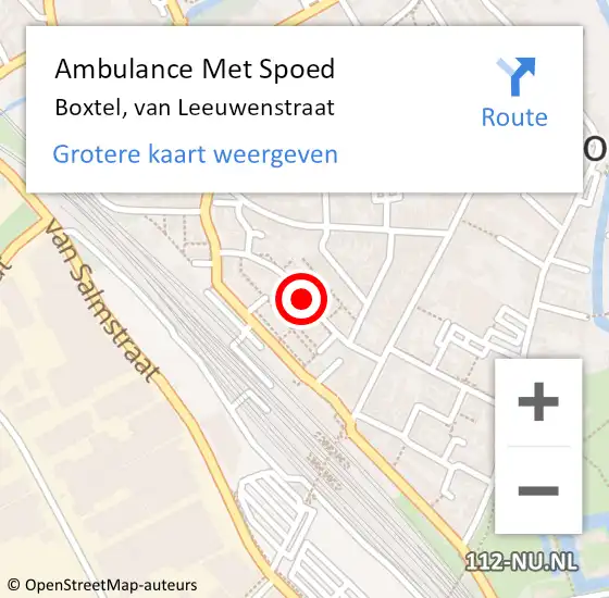 Locatie op kaart van de 112 melding: Ambulance Met Spoed Naar Boxtel, van Leeuwenstraat op 12 juli 2019 07:57