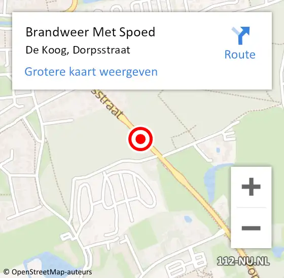 Locatie op kaart van de 112 melding: Brandweer Met Spoed Naar De Koog, Dorpsstraat op 12 juli 2019 09:42