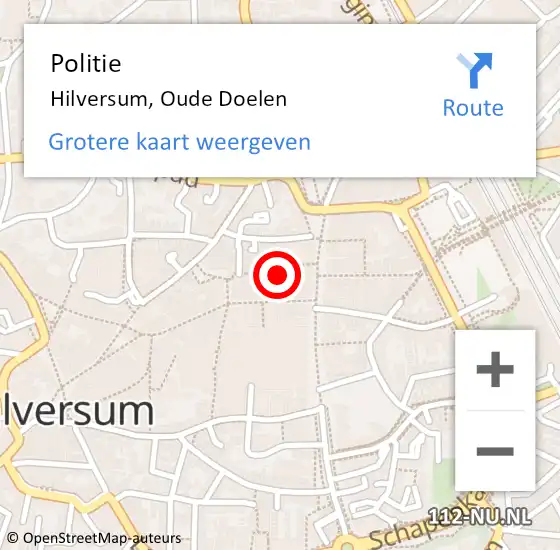 Locatie op kaart van de 112 melding: Politie Hilversum, Oude Doelen op 12 juli 2019 09:52