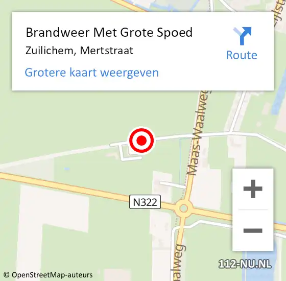 Locatie op kaart van de 112 melding: Brandweer Met Grote Spoed Naar Zuilichem, Mertstraat op 12 juli 2019 10:10