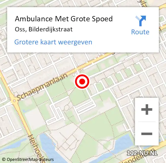 Locatie op kaart van de 112 melding: Ambulance Met Grote Spoed Naar Oss, Bilderdijkstraat op 12 juli 2019 11:06