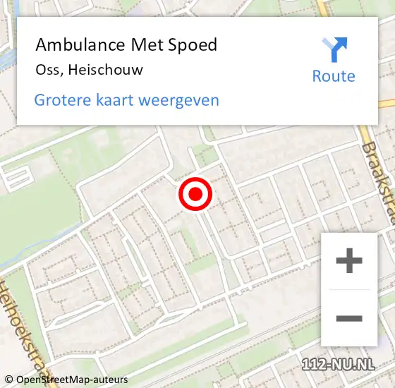 Locatie op kaart van de 112 melding: Ambulance Met Spoed Naar Oss, Heischouw op 12 juli 2019 12:04