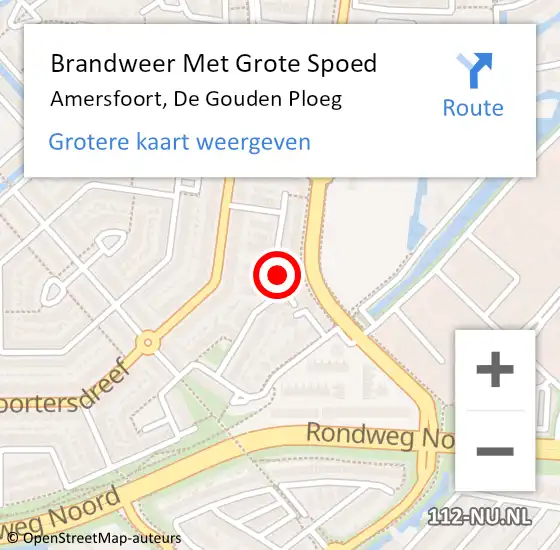 Locatie op kaart van de 112 melding: Brandweer Met Grote Spoed Naar Amersfoort, De Gouden Ploeg op 12 juli 2019 12:36