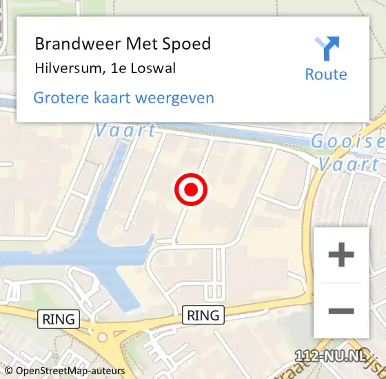 Locatie op kaart van de 112 melding: Brandweer Met Spoed Naar Hilversum, 1e Loswal op 12 juli 2019 13:09