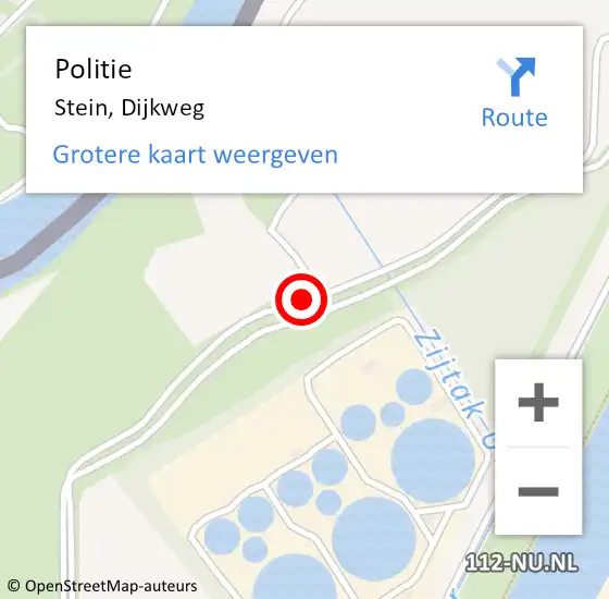 Locatie op kaart van de 112 melding: Politie Stein, Dijkweg op 12 juli 2019 13:31